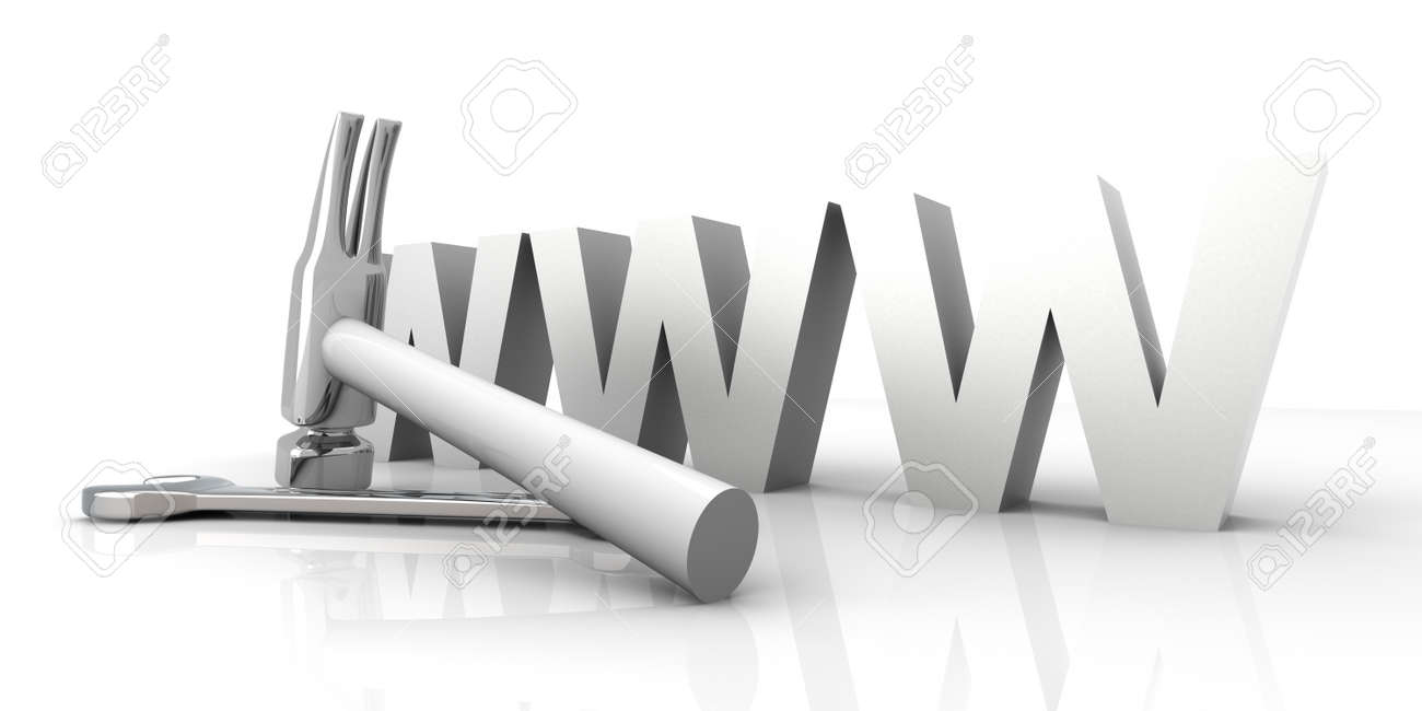 3 D イラスト Web サイトは工事中です 白で隔離 の写真素材 画像素材 Image