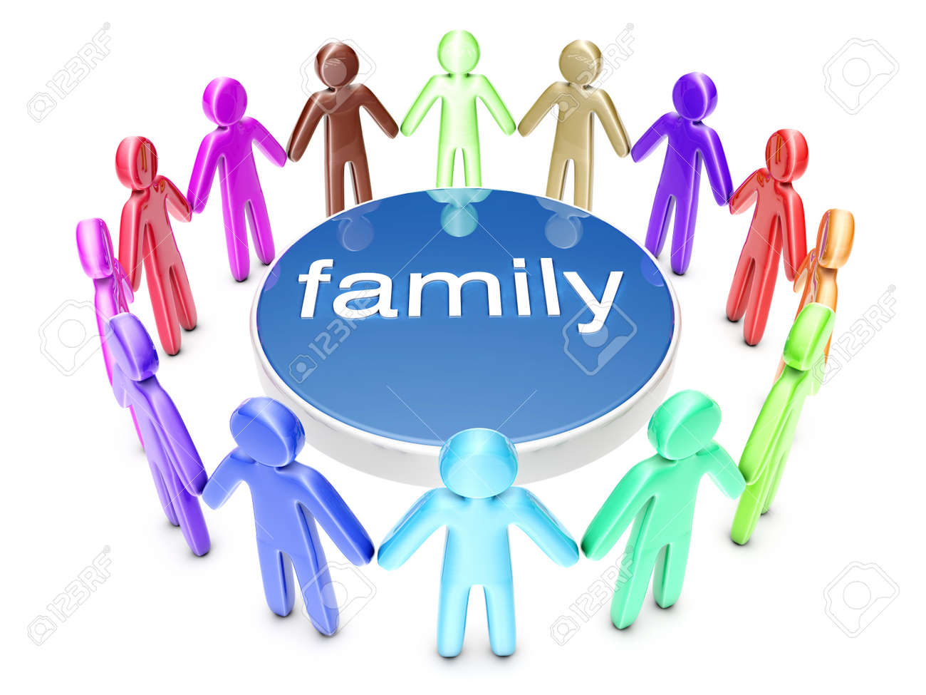 La Famille Un Groupe D Icones Gens Debout Dans Un Cercle Banque D Images Et Photos Libres De Droits Image