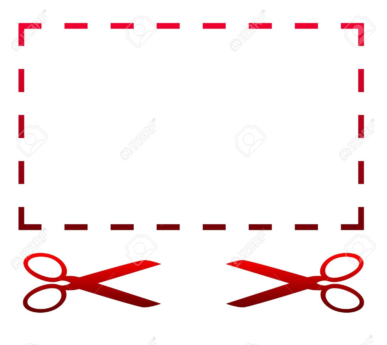 blank coupon or voucher template with two scissors isolated coupon template blank
