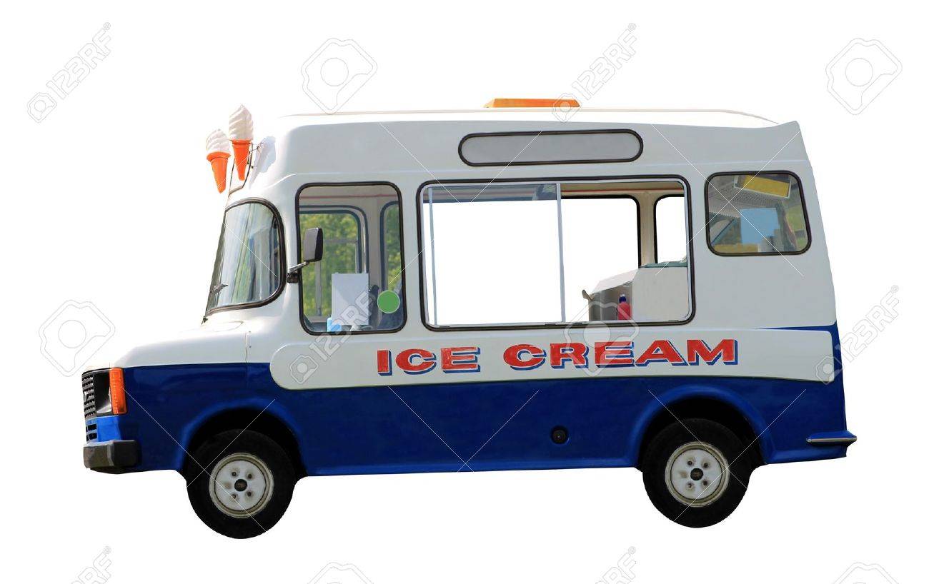 Side view of ice cream van isolated on white background. - 20112451 Side view of ice cream van isolated on white background. - 20112451