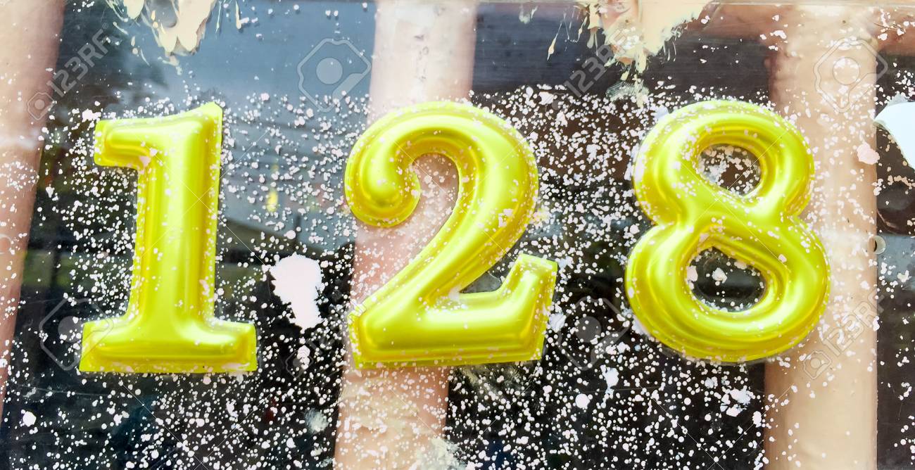 Number 128 On The Wall Stock Photo, Picture And Royalty Free Image. Image  38095893.