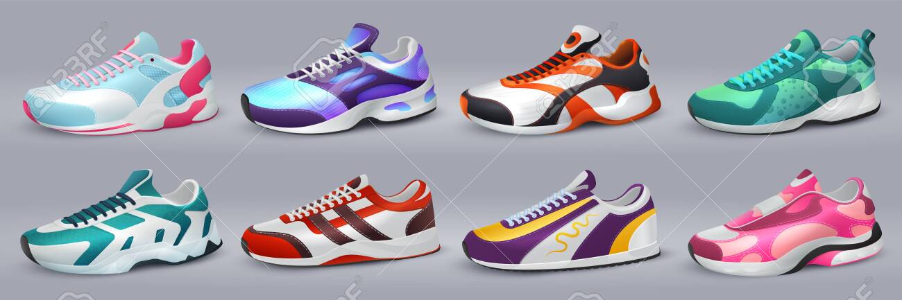 different color sneakers