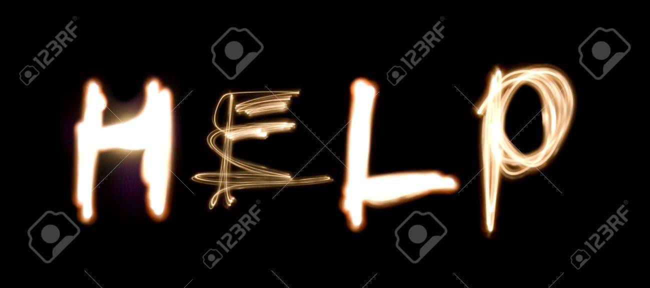 Light painting photograph of the word HELP - 5743717 Light painting photograph of the word HELP - 5743717
