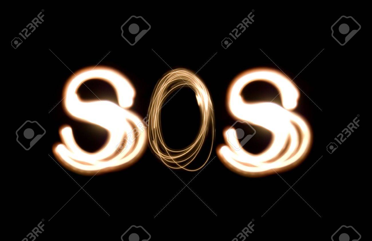 Light painting photograph of the distress signal SOS - 5743716 Light painting photograph of the distress signal SOS - 5743716