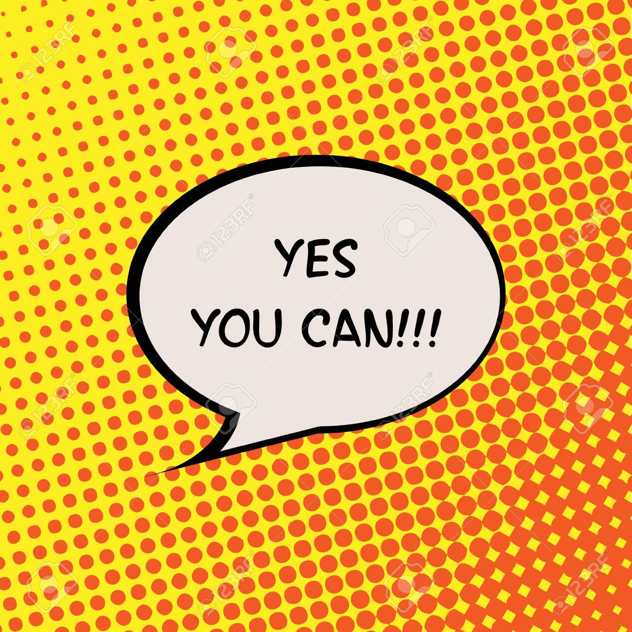 はい できますハーフトーンの背景漫画動機引用ポスター タイポグラフィ ベクトルのイラスト素材 ベクタ Image