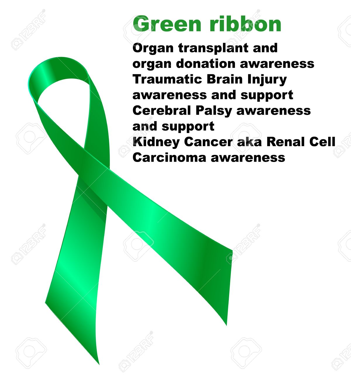 green ribbon organ transplant and organ donation awareness