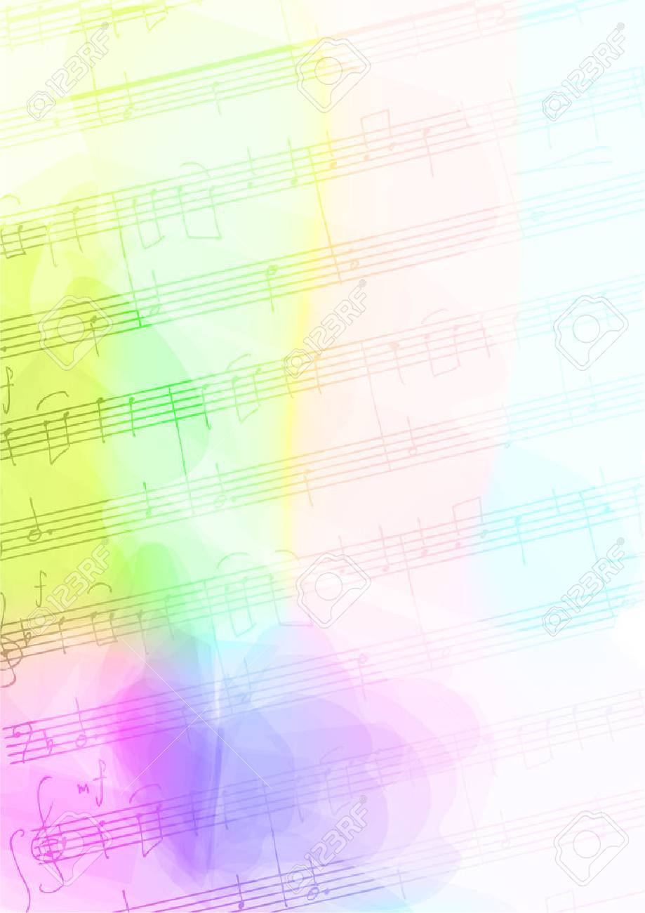 Couleur De Fond Avec Des Notes De Musique A La Main Vector Illustration Clip Art Libres De Droits Vecteurs Et Illustration Image