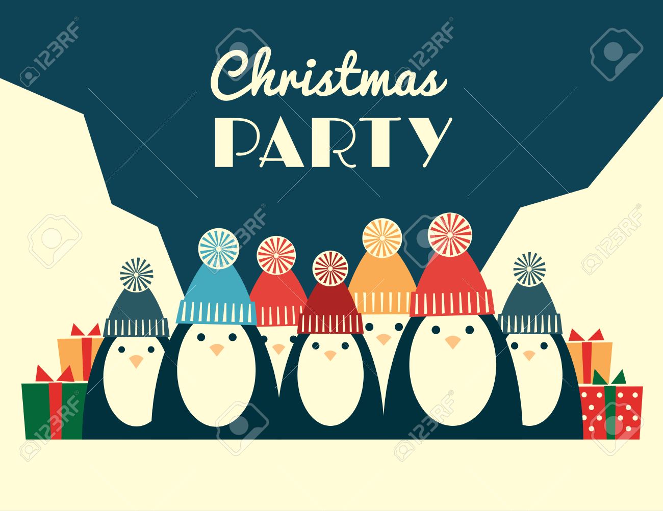 christmas party invitation vector retro styled illustration christmas invitation vector
