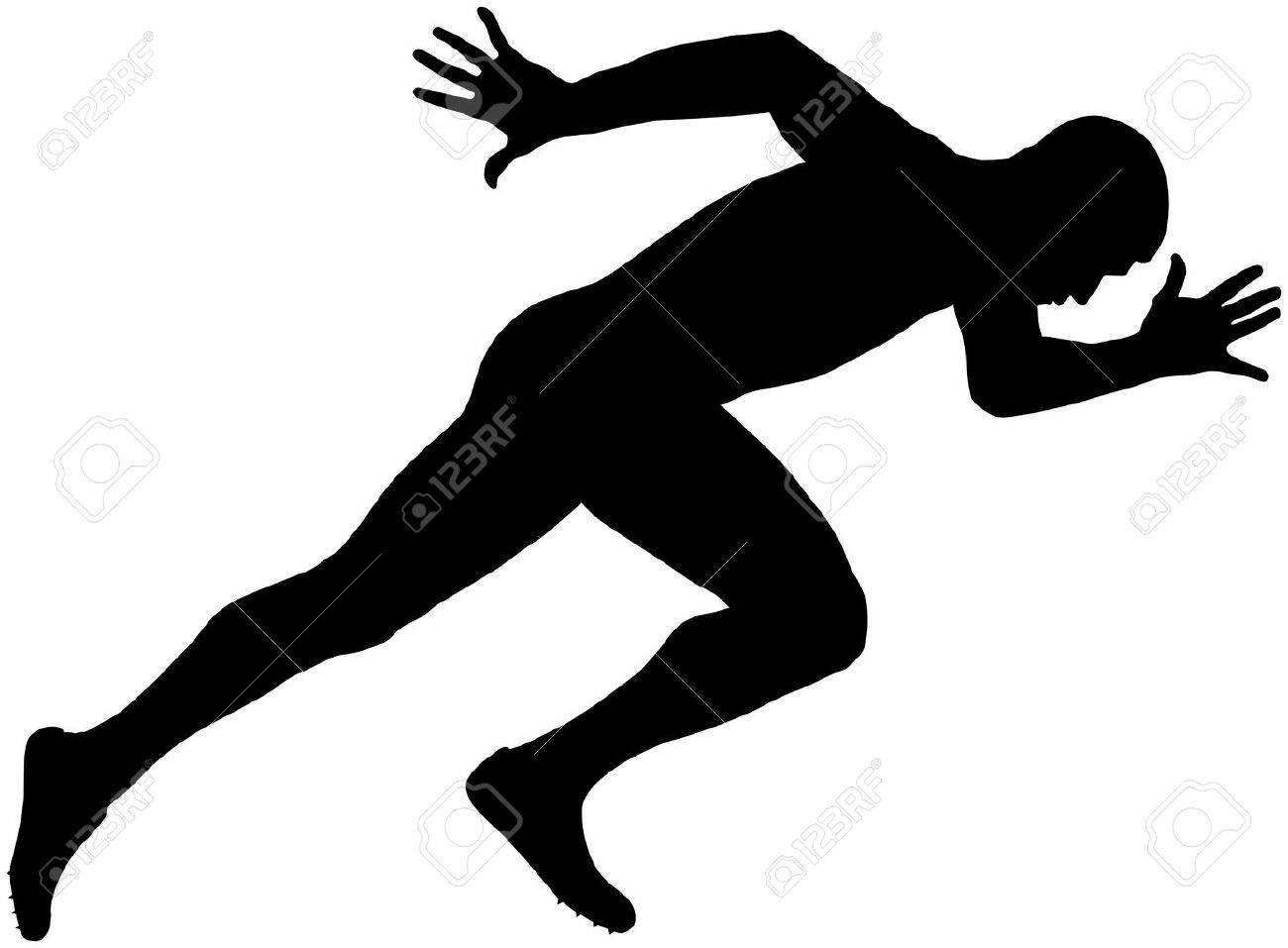 Muscular Sprinter Runner Explosive Start And Run Black Silhouette Royalty Free Cliparts Vectors And Stock Illustration Image