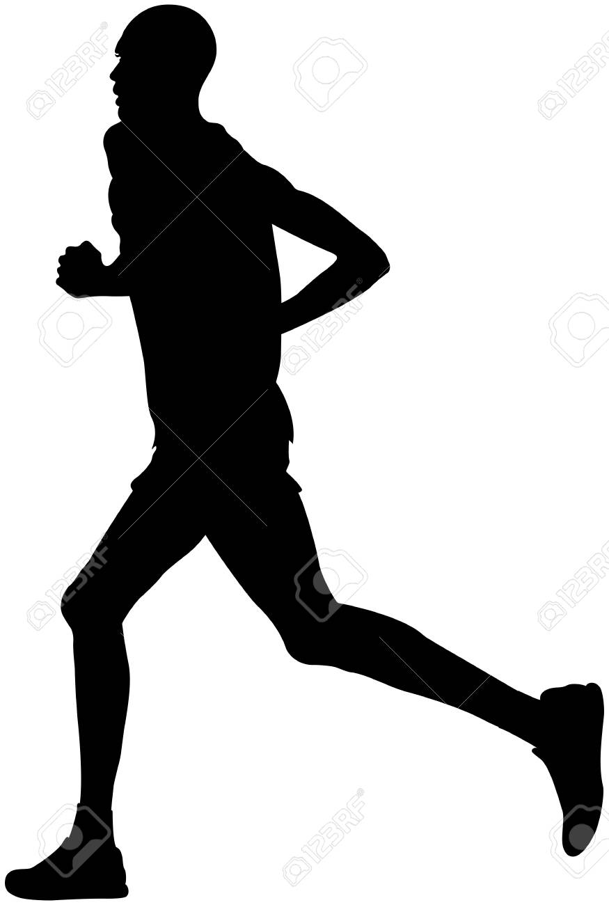 Black Silhouette Kenyan Runner Man Running Marathon Royalty Free Cliparts Vectors And Stock Illustration Image