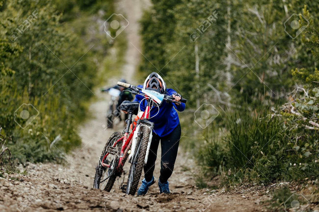 mountain biking uphill