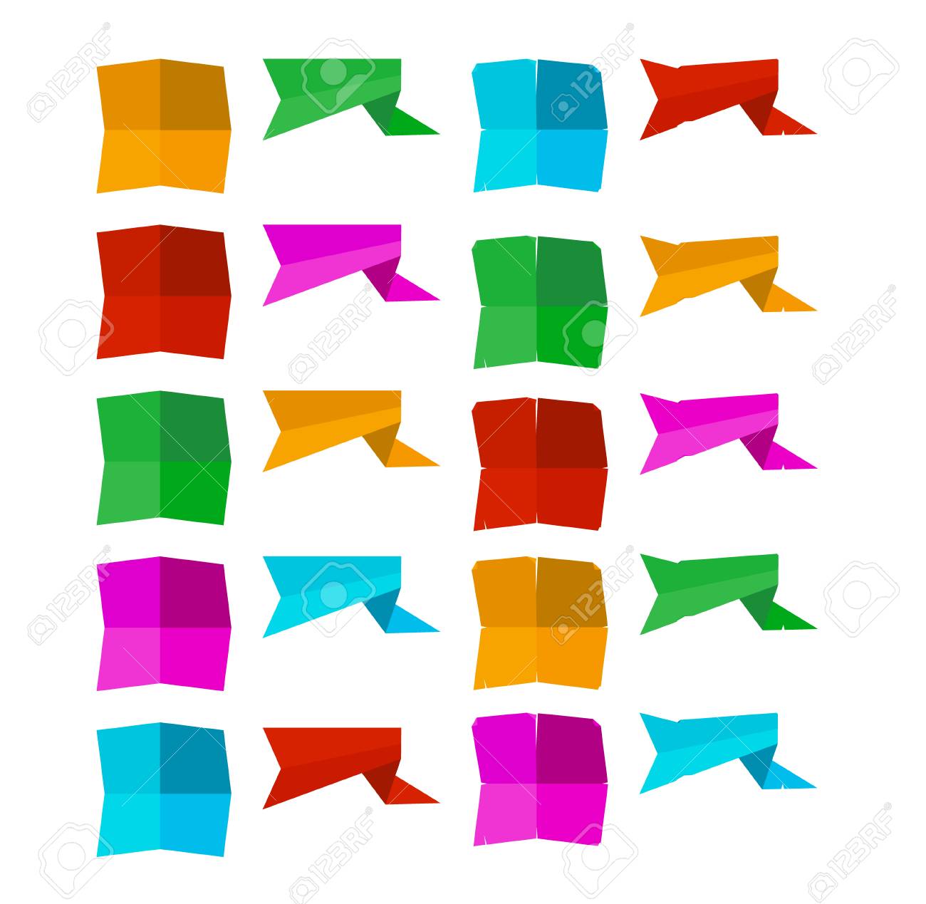 set of blank banner shapes in different colors royalty free cliparts