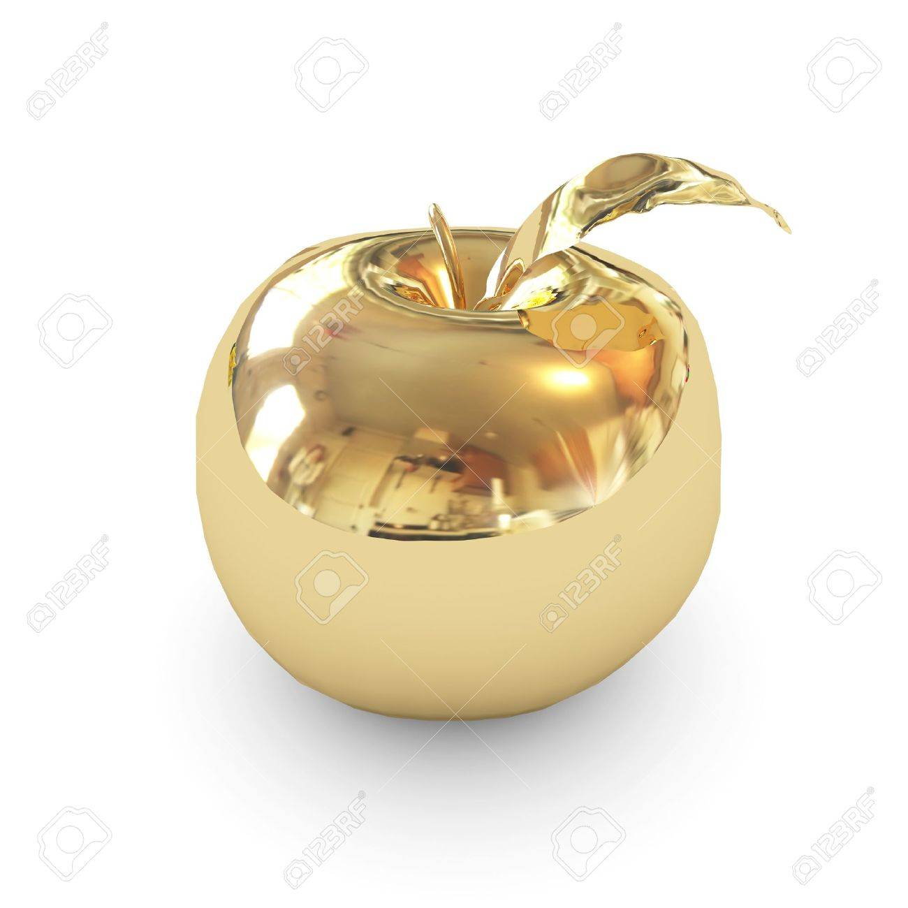 Golden Apple Isolated Stock Photo Picture And Royalty Free Image Image