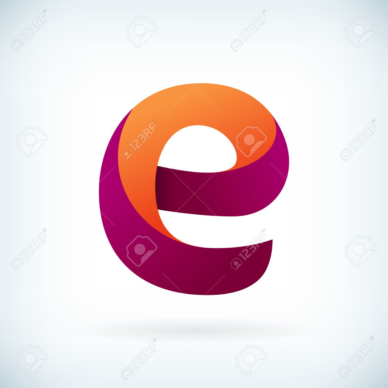 modern twisted letter e icon design element template royalty free
