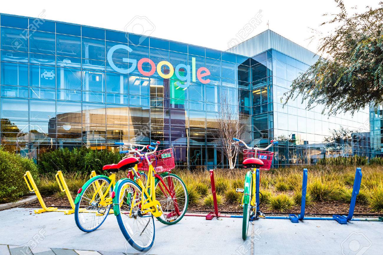Bikes At Googleplex - Google Headquarters Stock Photo, Picture And Royalty Free Image. Image 77282612.