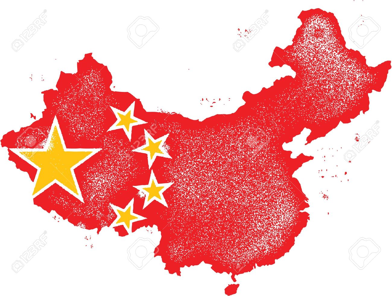 china country grunge map with flag royalty free cliparts vectors
