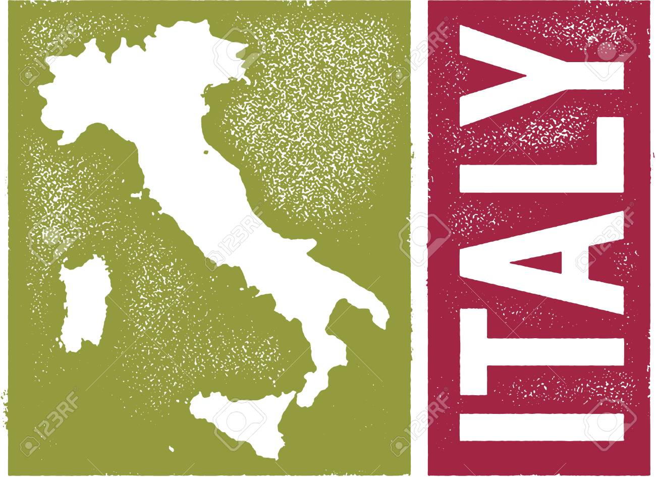 ビンテージ イタリア国の地図記号のイラスト素材 ベクタ Image