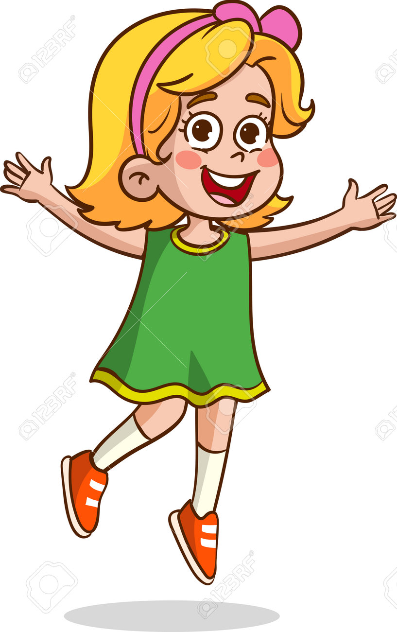 Cartoon Illustration Of Cute Little Girl Jumping And Having Fun Royalty  Free SVG, Cliparts, Vectors, and Stock Illustration. Image 204472667., image size:817x1300