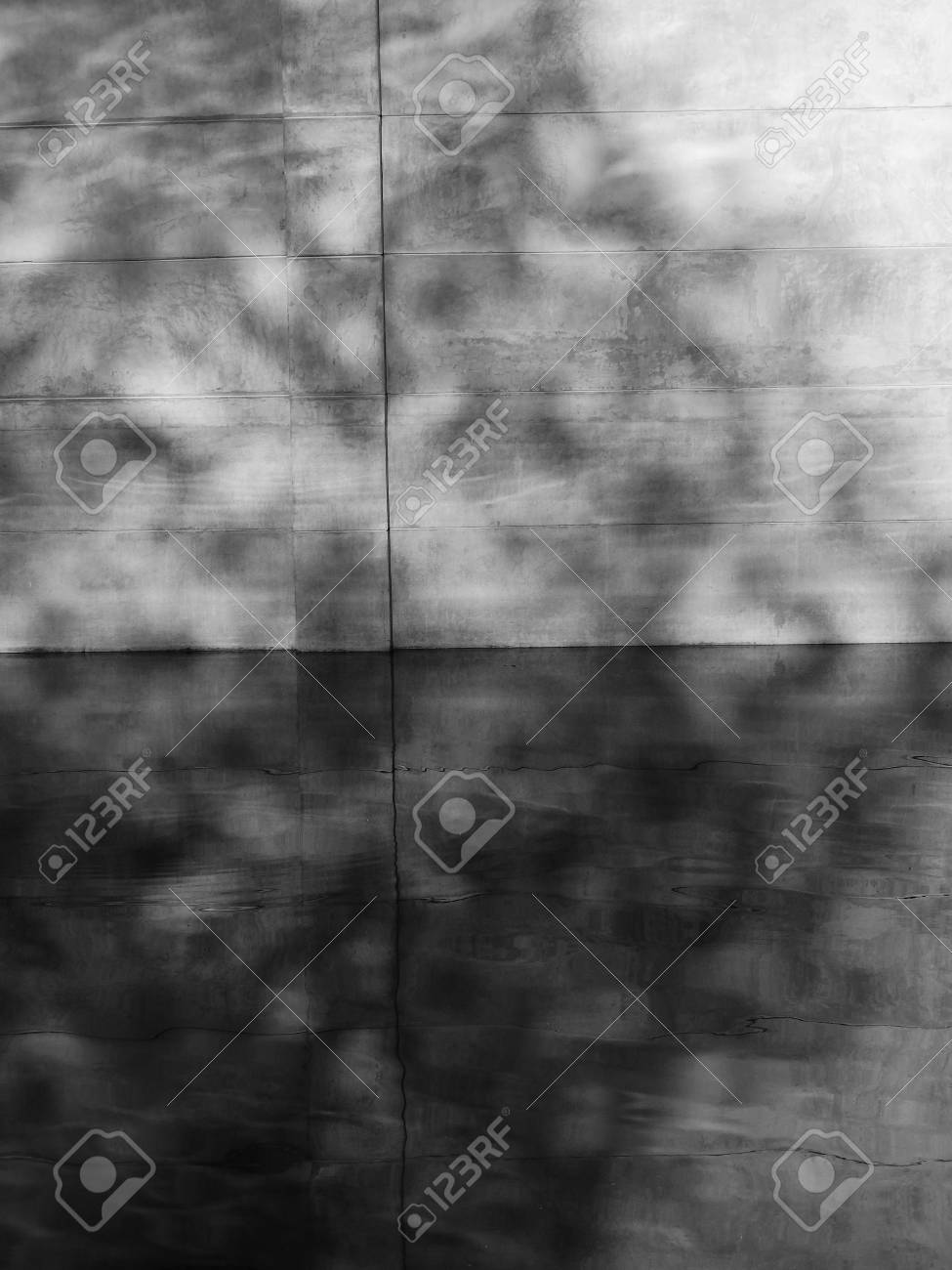 Shadow On Cement Wall With Water Reflection Of Black And White Stock Photo Picture And Royalty Free Image Image