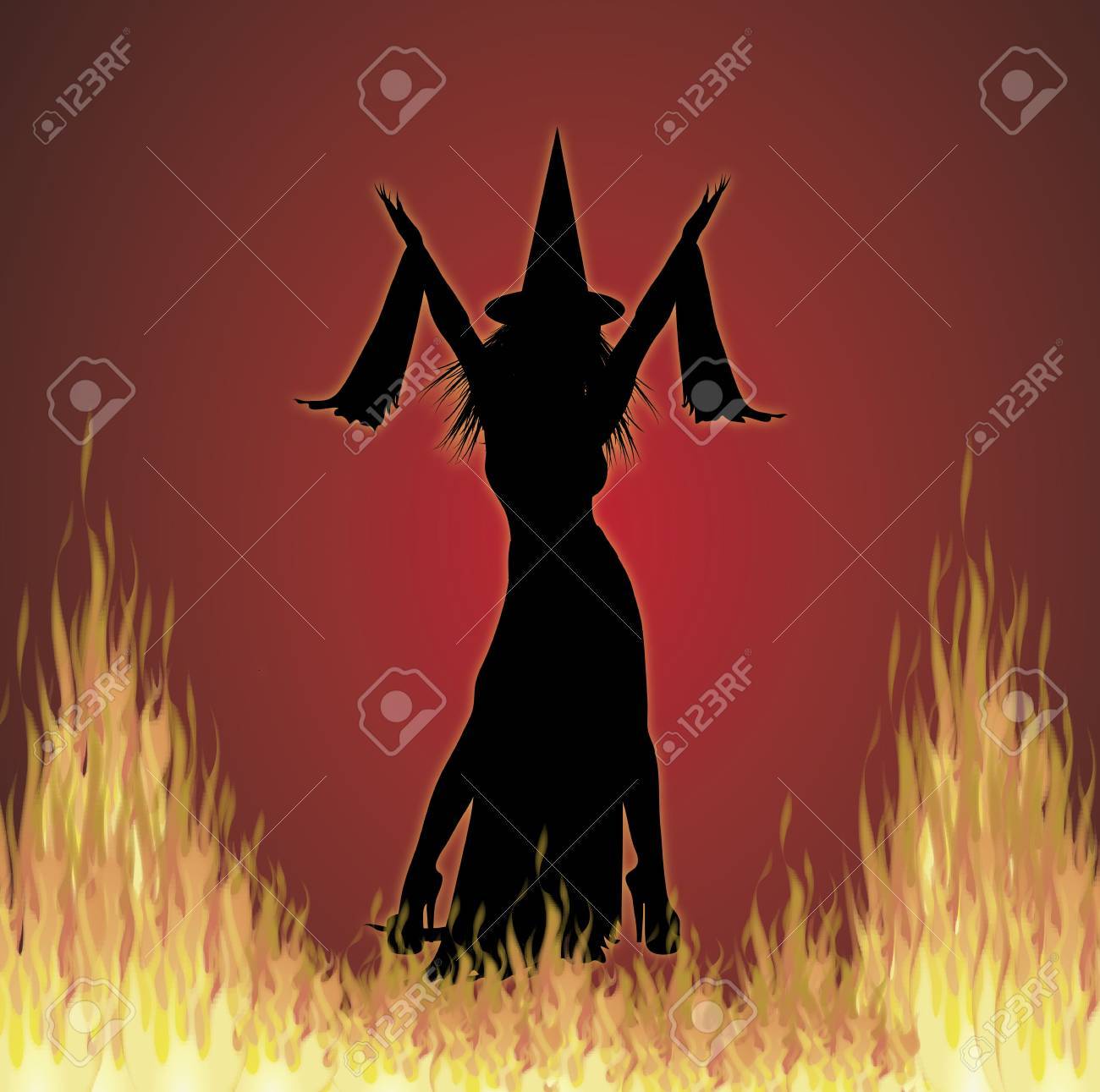 火の背景にハロウィーンの魔女のイラスト の写真素材 画像素材 Image 火の背景にハロウィーンの魔女のイラスト の写真素材 画像素材 Image