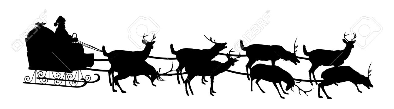 santa s sleigh with reindeer