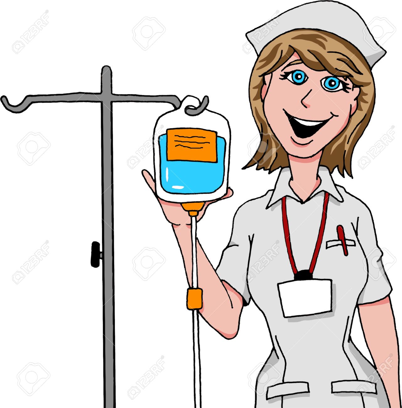 Nurse Preparing IV Drip. Royalty Free SVG, Cliparts, Vectors, and Stock  Illustration. Image 35300951., image size:1281x1300