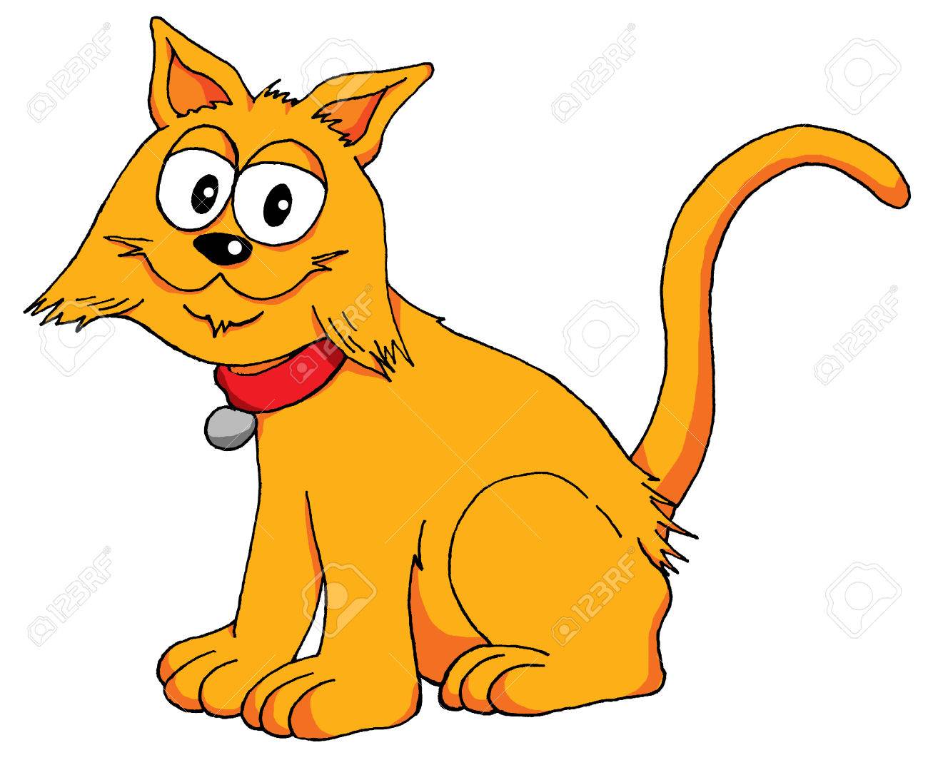 Cartoon Illustration D Un Chat Tres Heureux Clip Art Libres De Droits Vecteurs Et Illustration Image