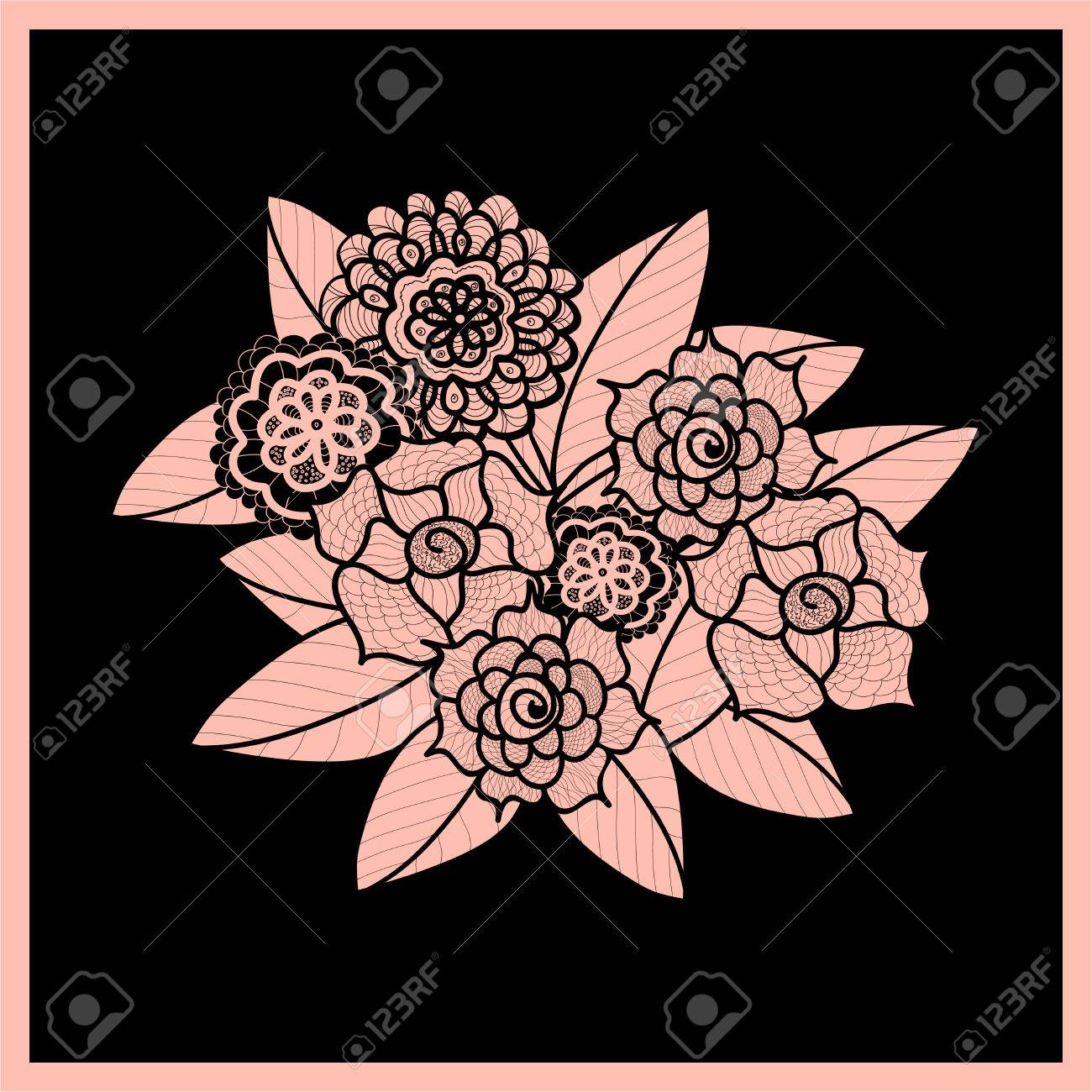 schne gekritzelkunst blumen zentangle muster handkruter design element gezogen floral schwarz und - Zentangle Muster schne gekritzelkunst blumen zentangle muster handkruter design element gezogen floral schwarz und - Zentangle Muster