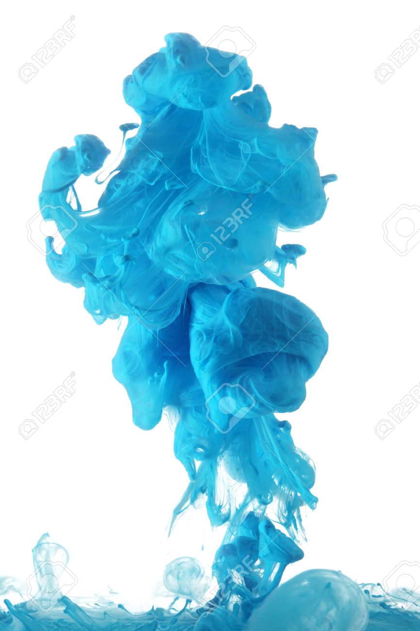 blue ink in water