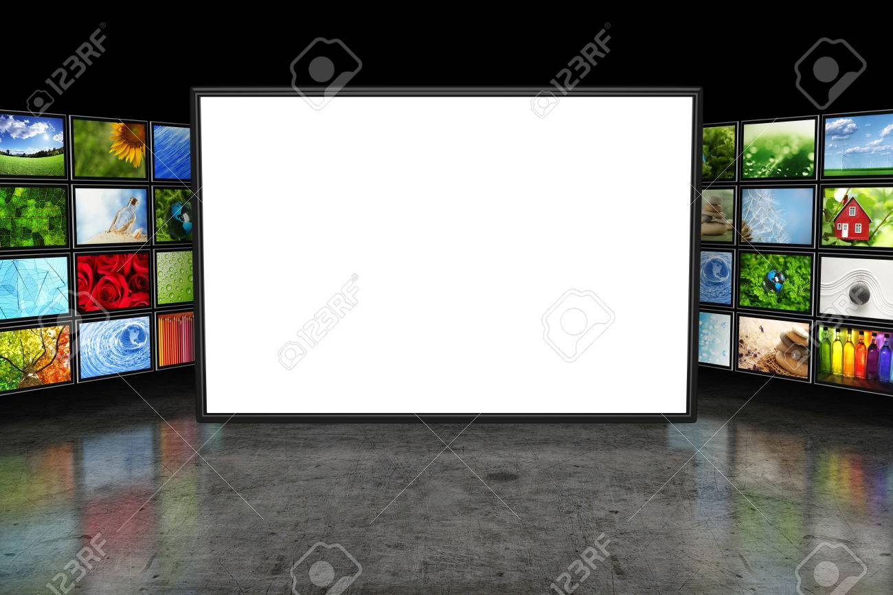 tv screeen with images