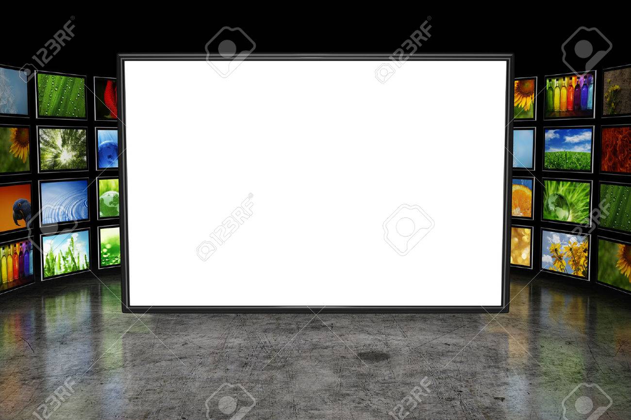 tv screeen with images