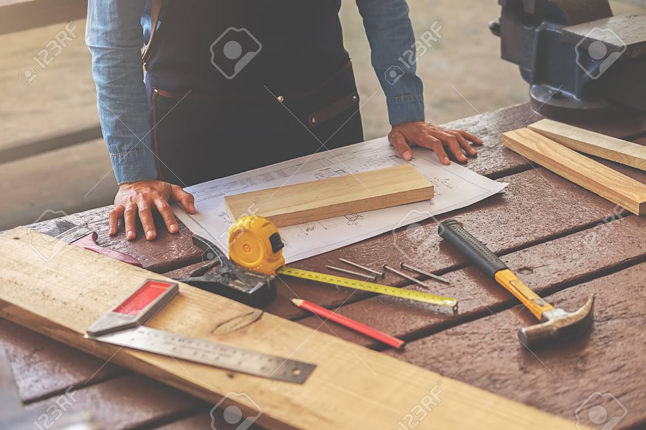 carpenter working on woodworking