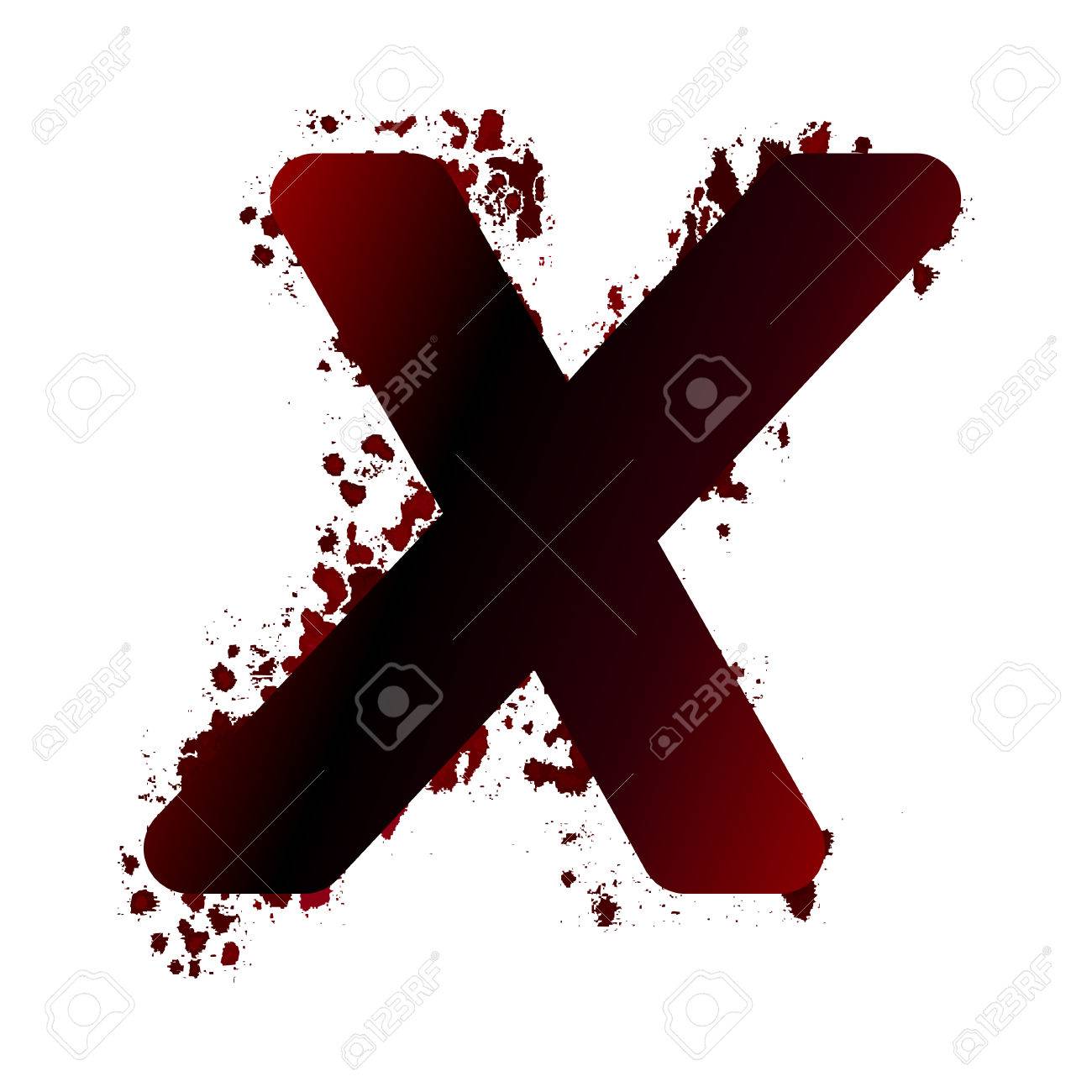 dirty bloody letter x with spots grunge alphabet scary letters scary letter