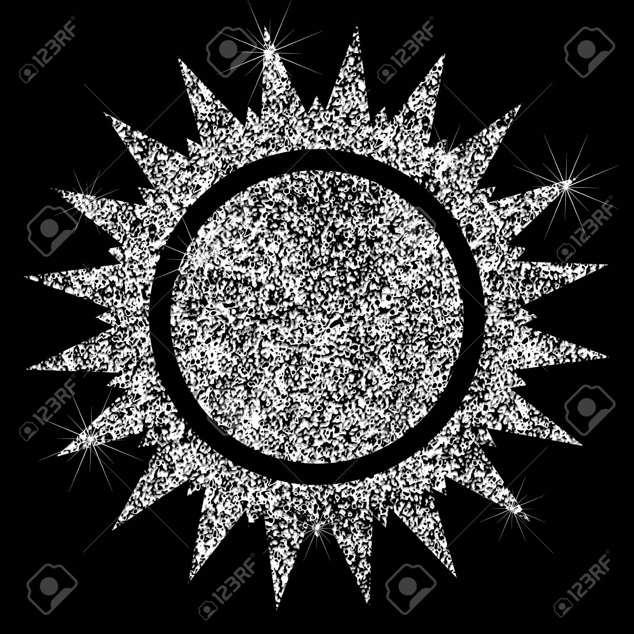 brilliant icon of the sun effect of diamond transparent silver