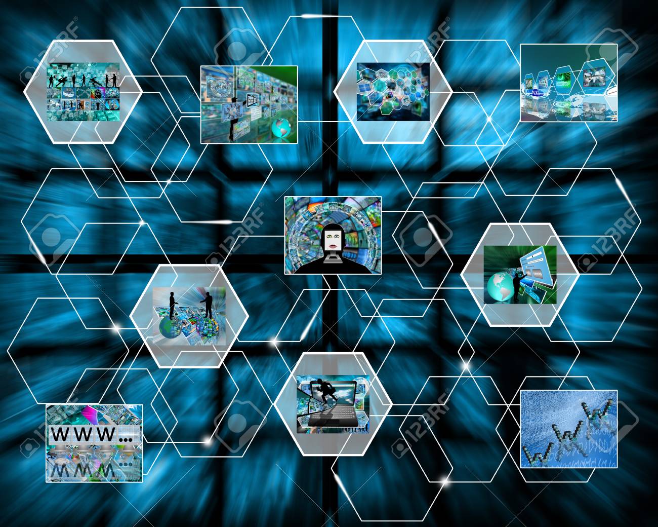 abstract image on the theme computers the internet and high tech