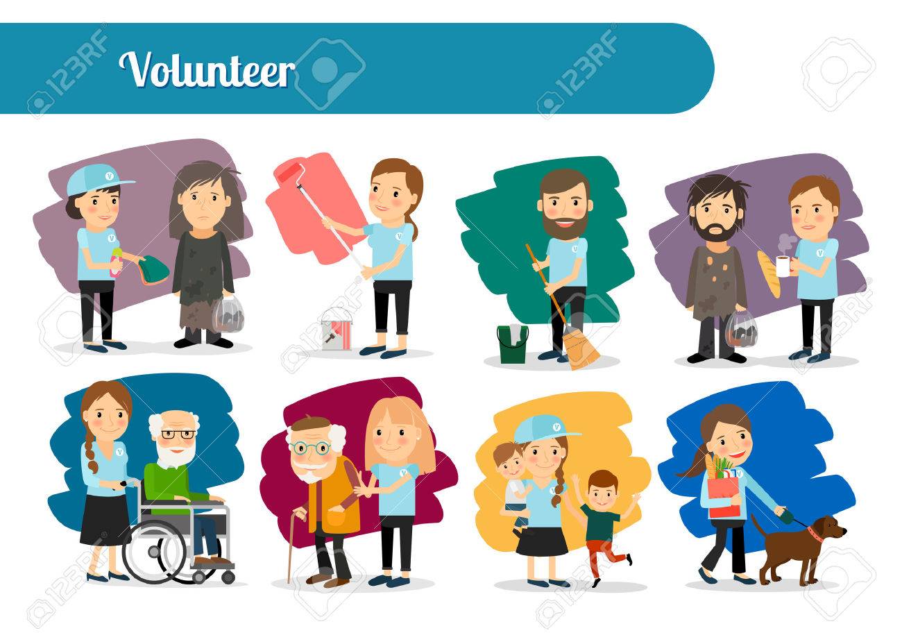 Volunteer characters big icons set. Vector illustration - 63636836 Volunteer characters big icons set. Vector illustration - 63636836