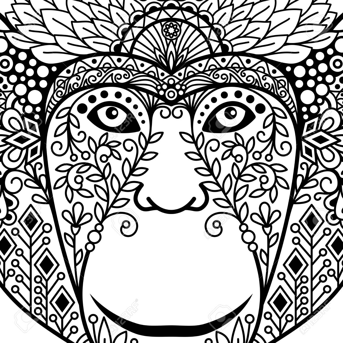 Zentagle 黒の輪郭の猿頭はベクトル イラストです 猿顔の民族をモチーフ のイラスト素材 ベクタ Image Zentagle 黒の輪郭の猿頭はベクトル イラストです 猿顔の民族をモチーフ のイラスト素材 ベクタ Image