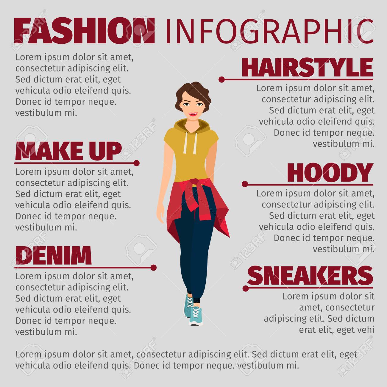 Infografía De Moda Con Ropa Deportiva. Ilustración Vectorial Ilustraciones Svg, Vectoriales, Clip Vectorizado Libre De Derechos. Image 78915859.