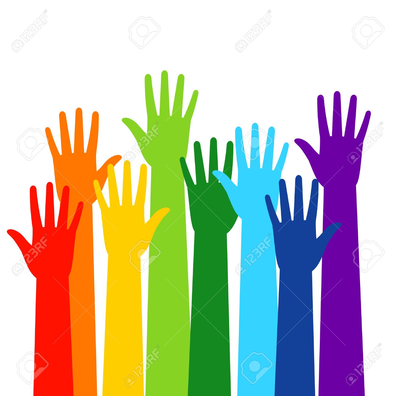 Colored Volunteer Crowded Hands Isolated On White Background Royalty Free Cliparts Vectors And Stock Illustration Image 82179655