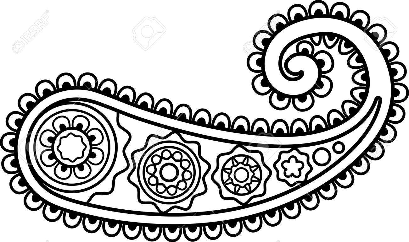 Paisley flower, Boho Design Ethnic Folklore Floral Ornamental - 170995223 Paisley flower, Boho Design Ethnic Folklore Floral Ornamental - 170995223