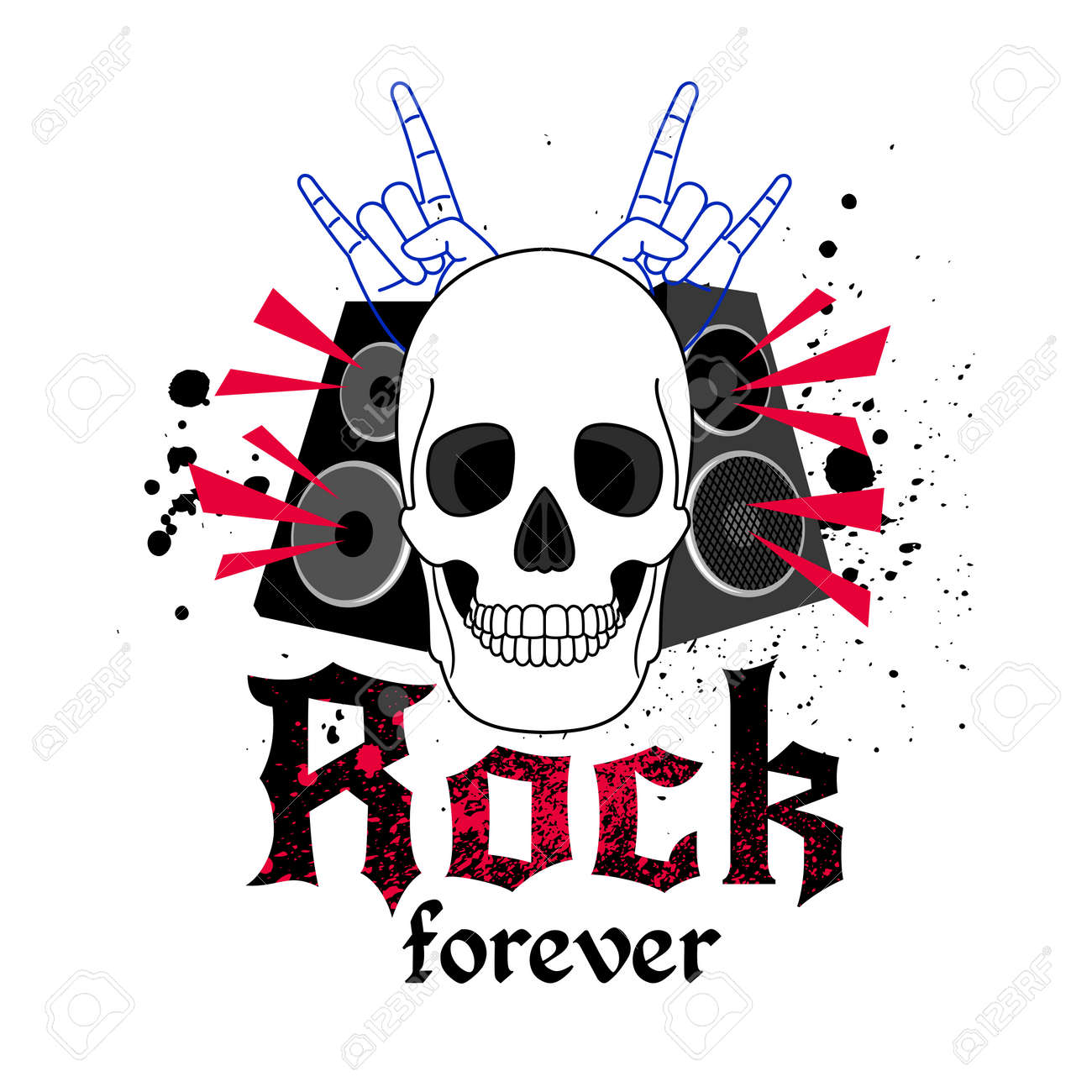 Rock music logo with skulls - 171345004 Rock music logo with skulls - 171345004