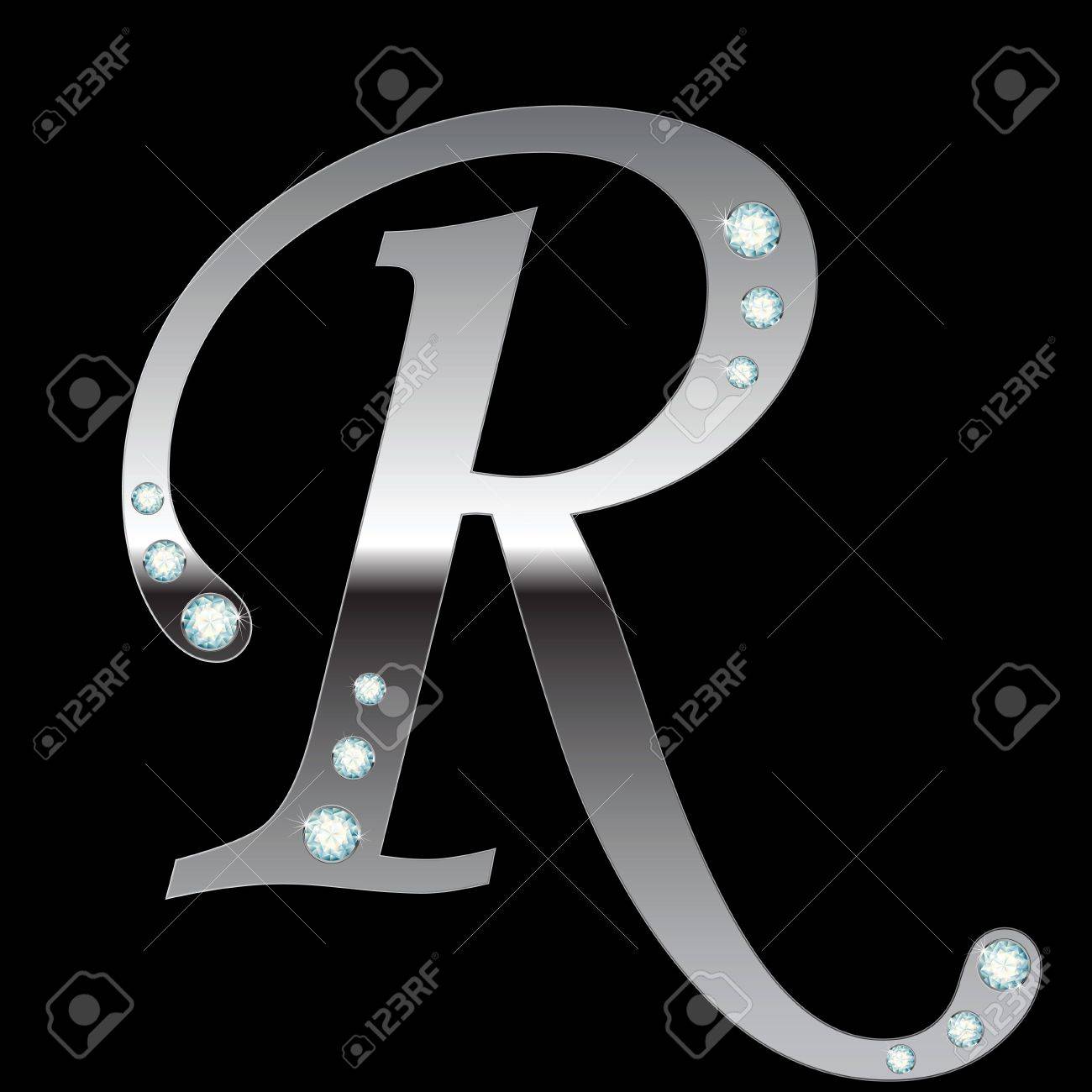 Silver Metallic Letter R With Stripes Isolated Royalty Free Cliparts Vectors And Stock Illustration Image