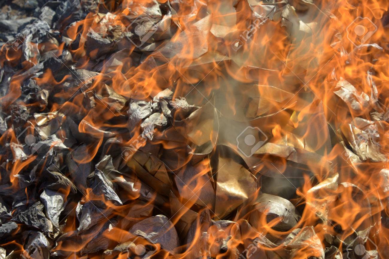 the flame burning money