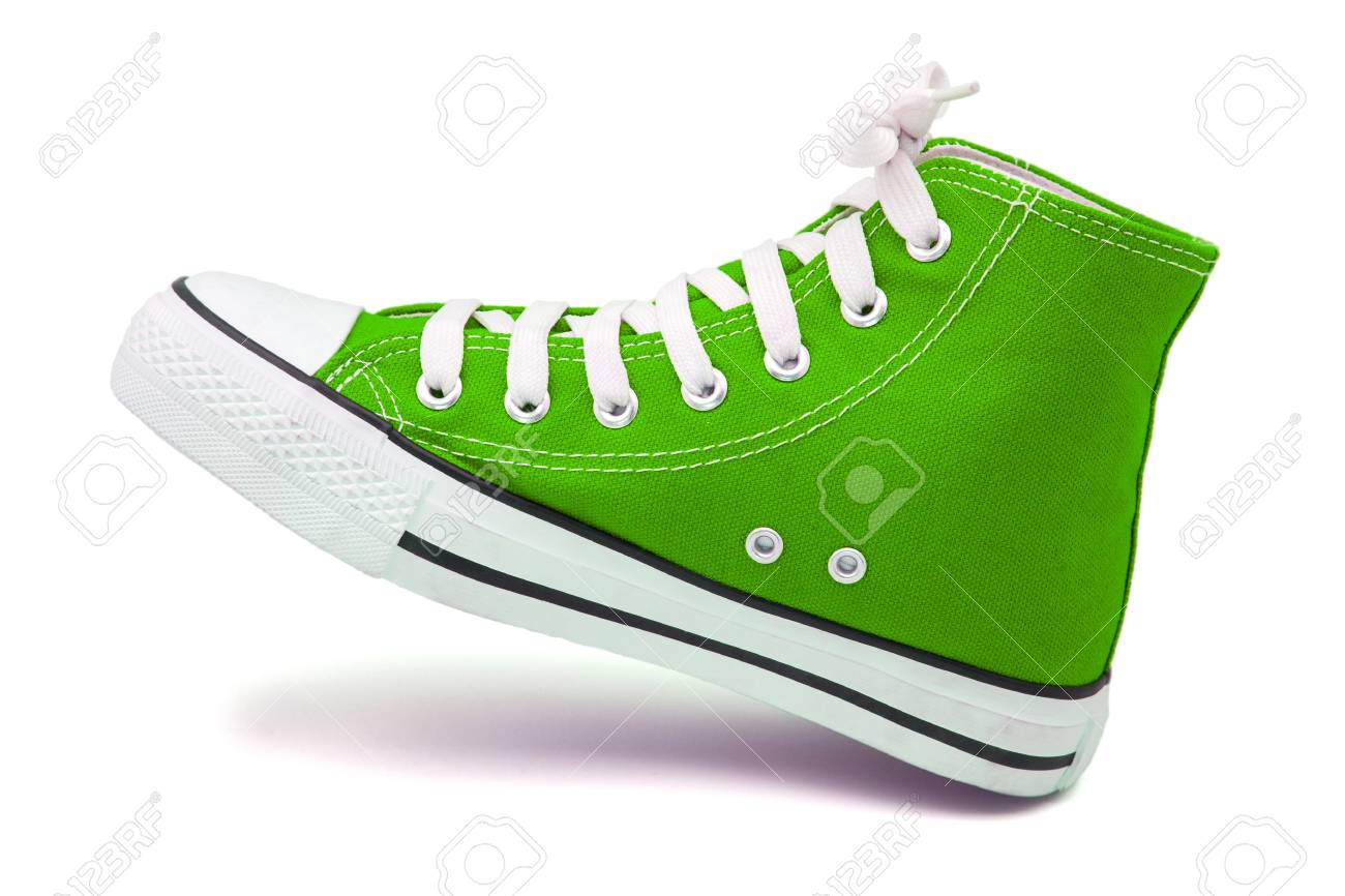 green canvas sneakers