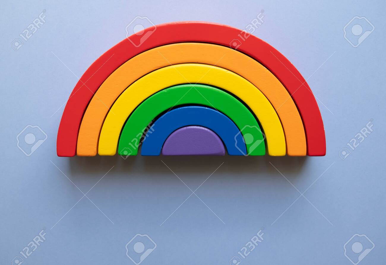wooden rainbow toy