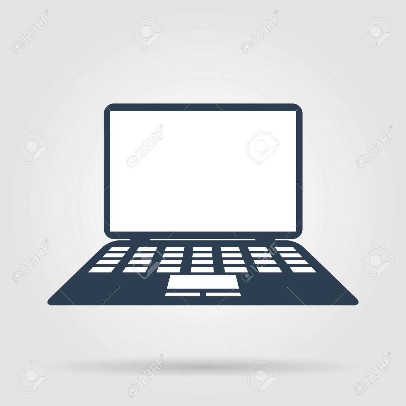laptop icon illustration flat vector illustrator eps royalty free