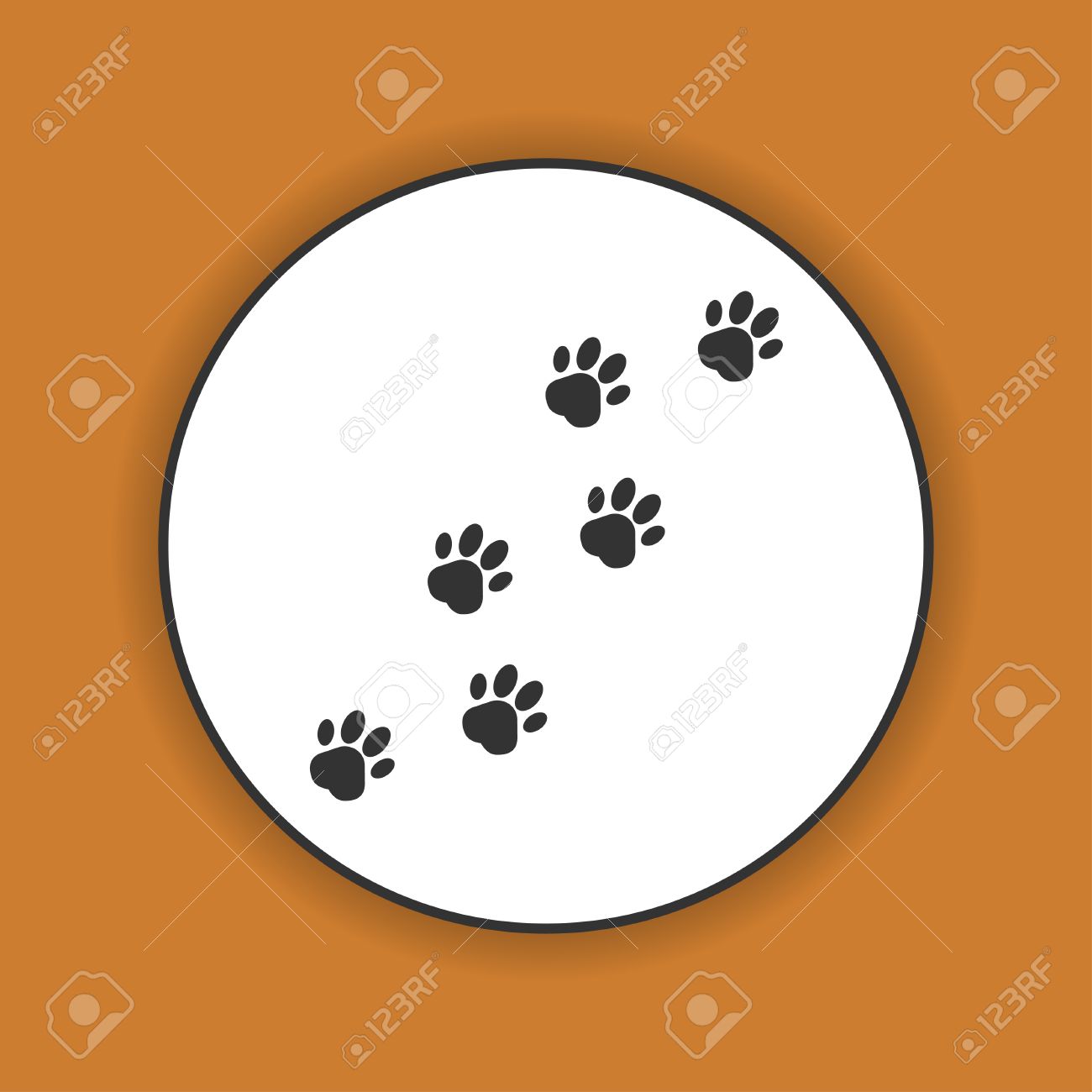 犬の足跡が右折 ベクトル イラストのイラスト素材 ベクタ Image