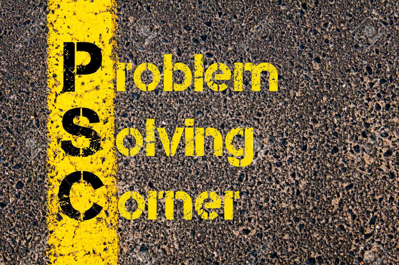Concept Image Of Accounting Business Acronym Psc Problem Solving Corner Written Over Road Marking Yellow Paint Line Stock Photo Picture And Royalty Free Image Image 48982722