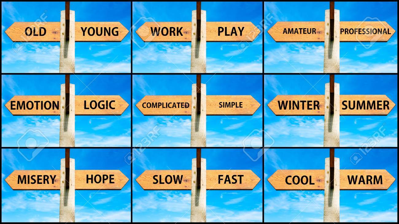 Photo Collage Of Images With Opposite