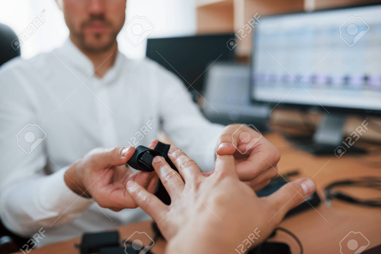 Preparation For The Polygraph Test Conception Of The Lie Detector Stock Photo Picture And Royalty Free Image Image 135321559